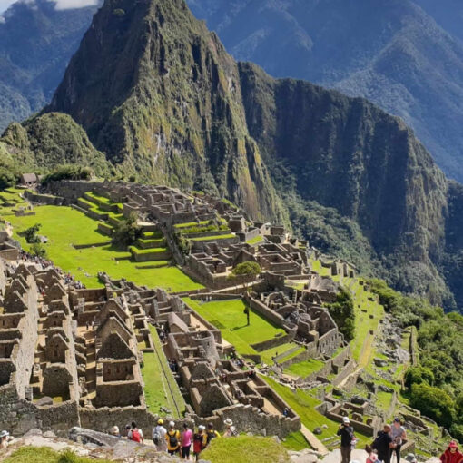 Machu Picchu ruins in Andes mountains.