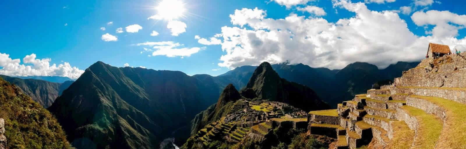 Machu Picchu ruins in the Andes mountains.