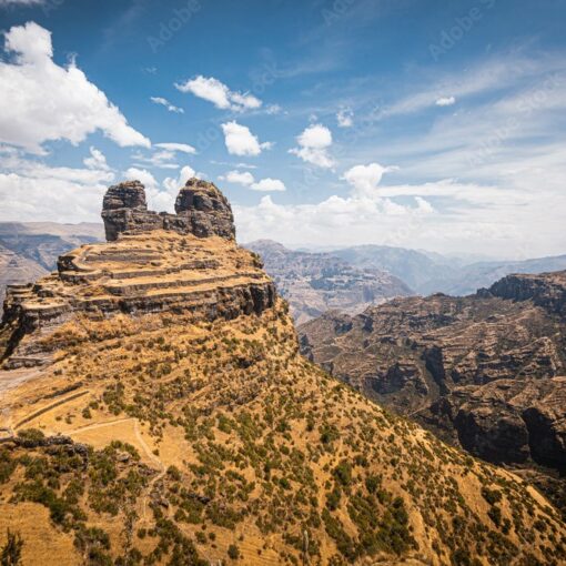 A view of the mountains from above.